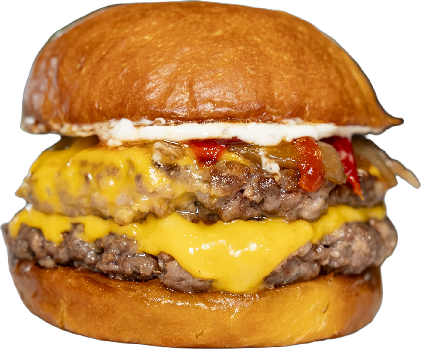Double Burg Burger: iki dana köfte, iki kat cheddar, trüf sos ve turşulu biber reçeli